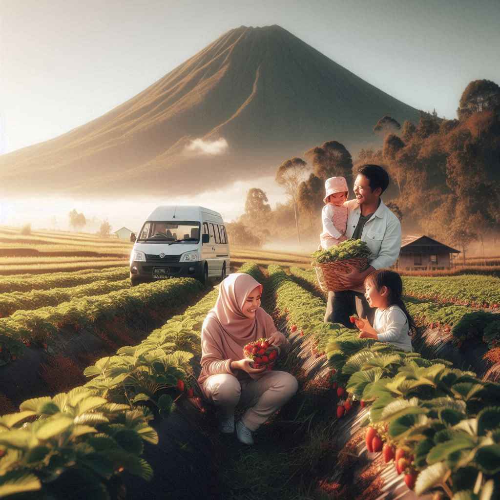 Wisata Keluarga ke Kebun Strawberry Sembalun: Sewa Mobil + Sopir